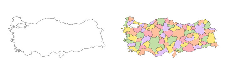  Turkey or Türkiye administrative map sets