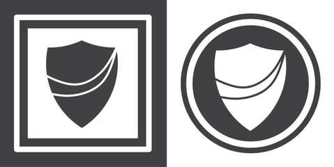 Poster - Vector. Shield symbol. Black and white icon symbol design in flat.