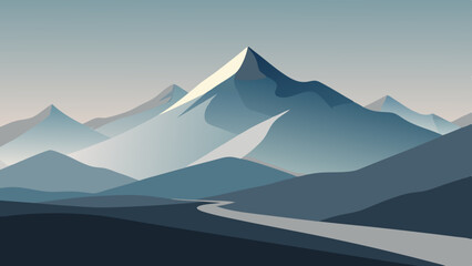 Wall Mural - Mountain landscape vector illustration 