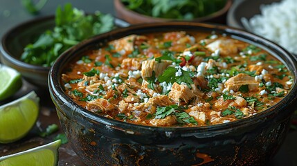 Wall Mural - Chicken Curry with Cilantro and Lime