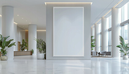 Wall Mural - Contemporary Office Lobby Minimalist Design with empty frame