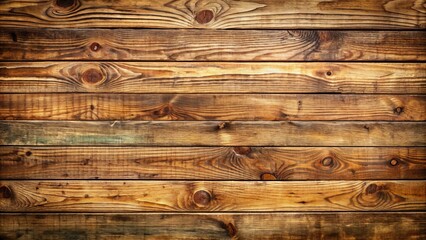 Wall Mural - Weathered horizontal wooden planks stacked in layers create a distressed brown wood texture background suitable for design elements.