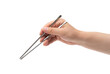 © JYPIX - 쇠 젓가락을 든 남성의 손 누끼(Close-up of a man's hand holding metal chopsticks)