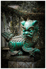 Vietnam green dragon statue