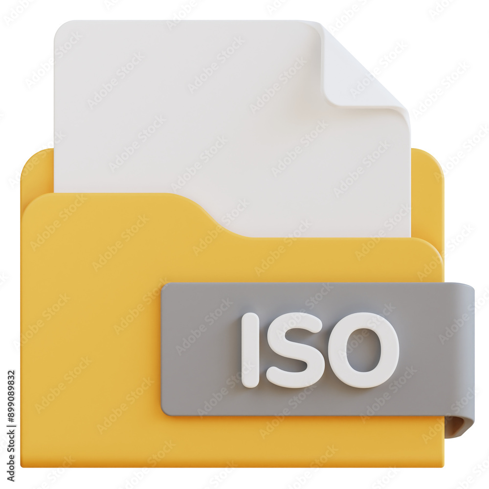 3d iso file folder illustration with transparent background Stock ...