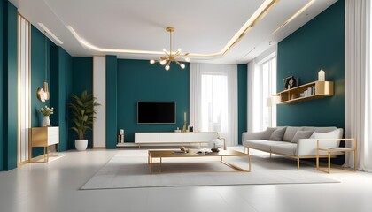 Photo interior modern design room 3d illustration