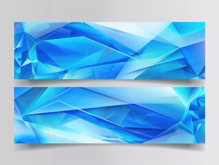 Geometric blue banners