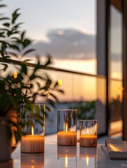 Canvas Print - Candles and Potted Plants