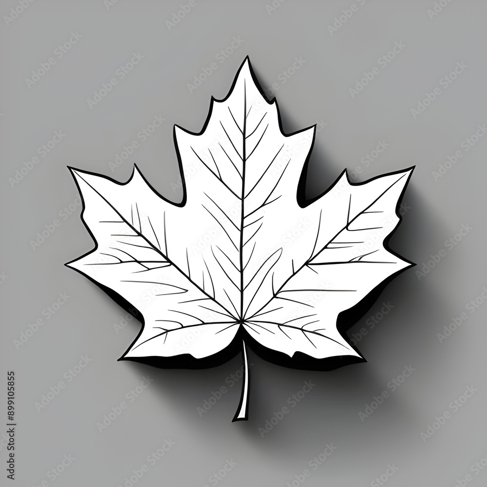 a black and white vector illustration of a canadian maple leaf logo ...
