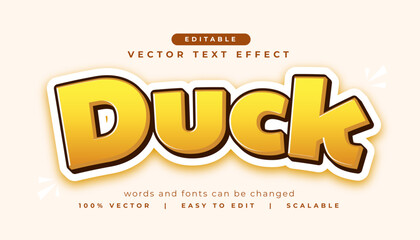 Wall Mural - bold duck lettering text effect in editable style