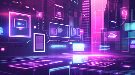 Wall Mural - digital marketing ads on social media websites business promotion advertising digital software techn