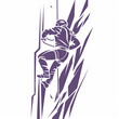 © rahuth - Abstract Sport Climbing Challenge Icon with Jagged Shapes and Vertical Lines on White Background