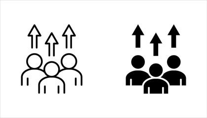 population growth icon set, increase social development, global demography, vector illustration on white background