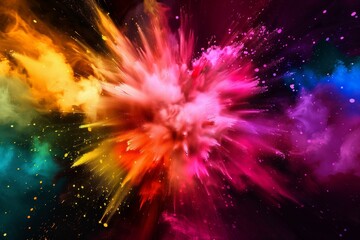 Abstract pop background with explosion of colors to the beat