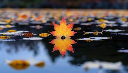 Sticker - Autumn Foliage with Reflection 