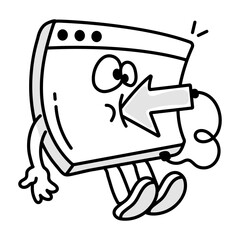 Sticker - Cute doodle mascot of dancing cd 

