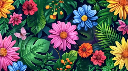 Poster - Tropical Floral Paradise