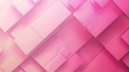 Poster - Abstract Pink Geometric Pattern with Overlapping Rectangles