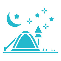 Canvas Print - Night camping Icon