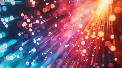 A colorful image of a light show with many bright, colorful lights