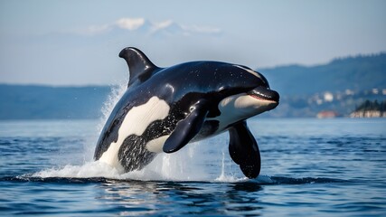 Poster - dolphin jumping out of water