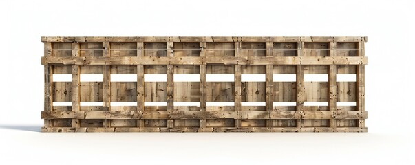 Wall Mural - freestanding plywood stud wall isolated on white background generative ai