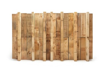 Wall Mural - freestanding plywood stud wall isolated on white background generative ai