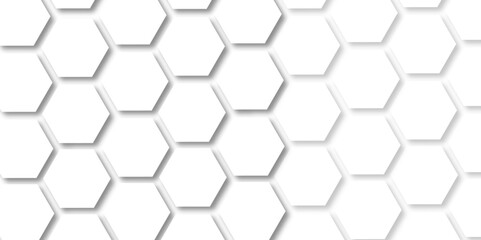 Wall Mural - Abstract white background with hexagon and hexagonal background. Luxury white pattern with hexagons. abstract 3d hexagonal background with shadow. 3D futuristic abstract honeycomb mosaic background.