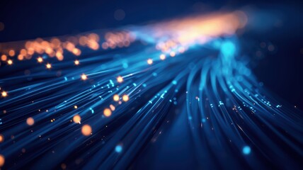 A blue and orange lighted line with many small dots