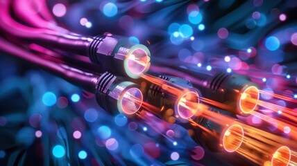 A colorful wire with many small glowing lights on it