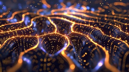 Wall Mural - A computer generated image of a glowing, twisted, and colorful network of lines