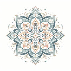 abstract floral background mandala watercolor illustration isolated on white background 