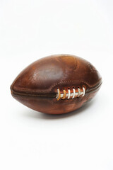 a football american ball, side view, white background.generative ai