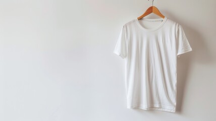 Wall Mural - A white t-shirt hanging on a hanger