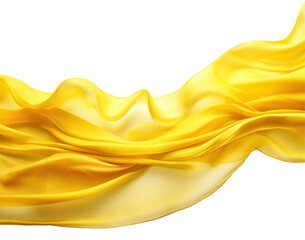 Wall Mural - Yellow silk cloth floating, cut out