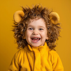 Sticker - Playgroup boy kid wearing a dress like a lion for competition