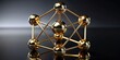 © Udomner - rendering of gold atom structure with a golden glossy surface and reflective rods, gold, atom, structure, rendering, glossy