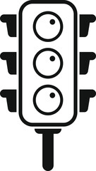 Poster - Simple black and white icon of a traffic light, conveying essential road safety information