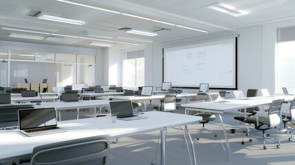 Wall Mural - Modern Office Classroom Interior Design - Minimalist Workspace