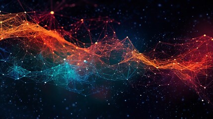 Network abstract background with space. Generated Ai