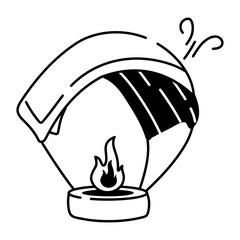 Sticker - Heat experiment icon in doodle style