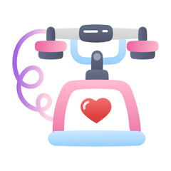 Sticker - A flat style icon of romantic call 