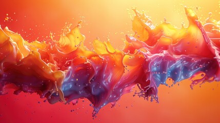 Poster - Abstract Colorful Liquid Splash