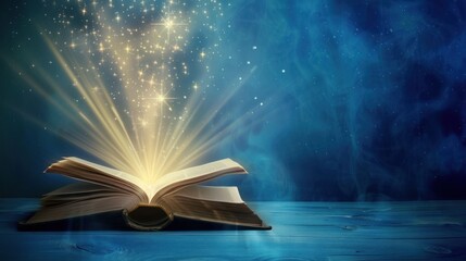 Canvas Print - Open Book With Magical Glow