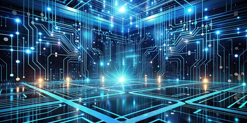 A futuristic technology background with digital circuits and data streams, digital, technology, background, futuristic