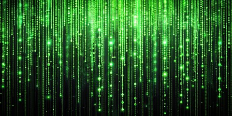 Matrix-like digital background with flowing green code, technology, futuristic, digital, coding, data, information, cyber