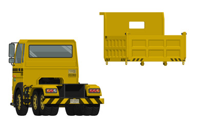 Wall Mural - Isolated part of dump truck on white background