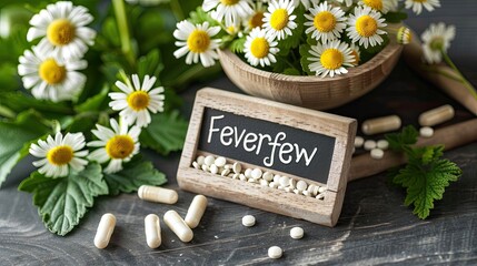 Canvas Print - Plants and capsules supplements. Selective focus.