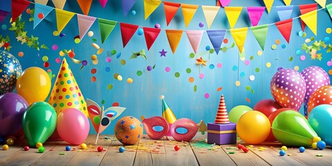 Wall Mural - Party Fete Karneval Geburtstag  Dekoration Creative AI