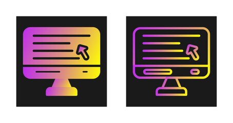 Sticker - Desktop Computer Vector Icon